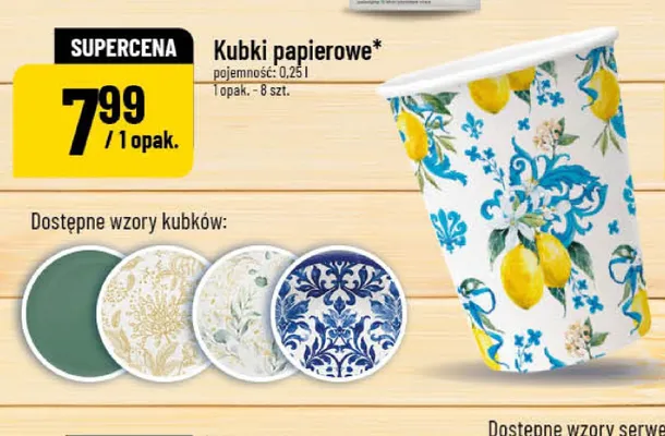 Kubki papierowe 0,25 l 8-pak promocja w POLOmarket