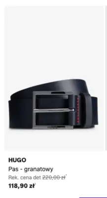 Pasek HUGO granatowy promocja w Lounge by Zalando