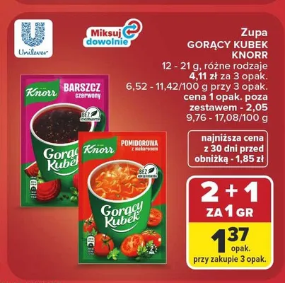 Zupa Gorący Kubek Knorr Barszcz czerwony promocja w Carrefour