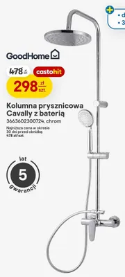 Kolumna prysznicowa GoodHome Cavally z baterią chrom promocja w Castorama