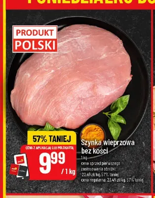 Szynka wieprzowa bez kości promocja w POLOmarket