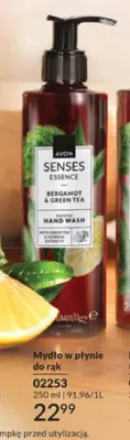 Mydło w płynie do rąk Avon Senses Essence Aromatyczna bergamotka i zielona herbata promocja w AVON