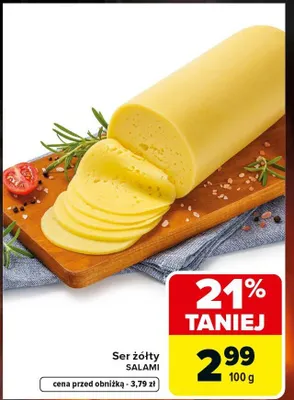Ser żółty Salami promocja w Carrefour