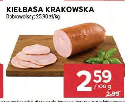 Kiełbasa krakowska Dobrowolscy promocja w Stokrotka