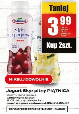 Jogurt Skyr pitny PIĄTNICA promocja w Supeco
