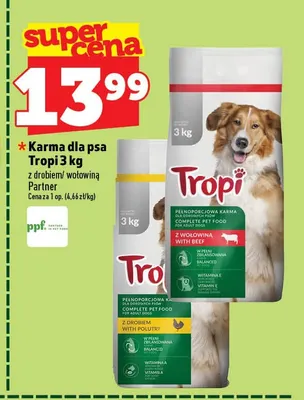 Karma dla psa Tropi z drobiem promocja w TOPAZ