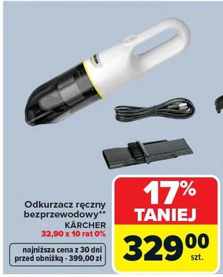 Odkurzacz ręczny bezprzewodowy Kärcher promocja w Carrefour