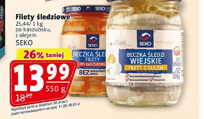 Filety śledziowe z olejem Seko promocja w Prim Market