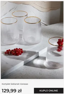 Komplet szklanek Vanesas home&you promocja w home&you