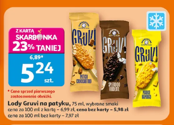 Lody na patyku Gruvi Mitico Croccantino promocja w Auchan