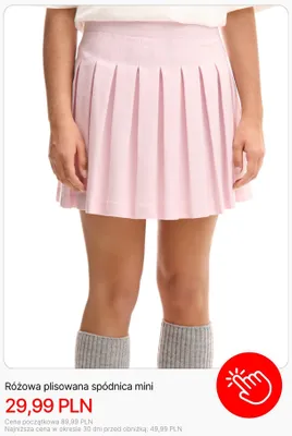 Spódnica plisowana mini różowa Cropp promocja w Cropp