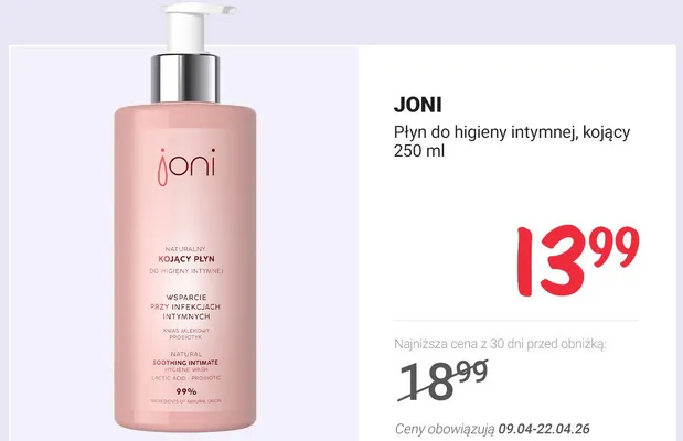 Naturalny kojący płyn do higieny intymnej promocja w Rossmann