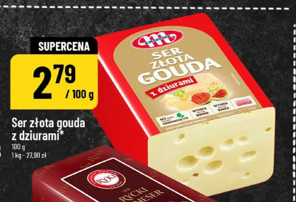 Ser złota gouda z dziurami promocja w POLOmarket