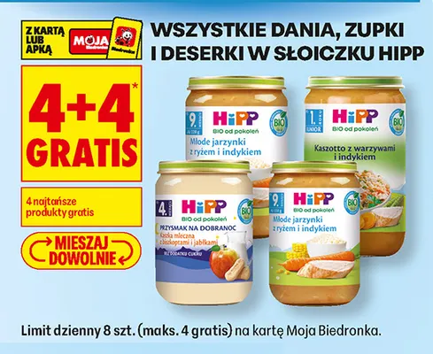 Dania, zupki i deserki w słoiczku HiPP promocja w Biedronka