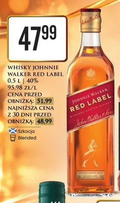 Whisky Johnnie Walker Red Label promocja w Dino