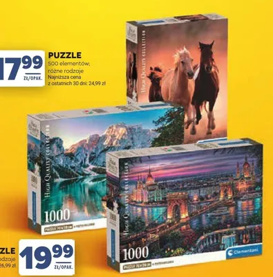 Puzzle Clementoni 1000 elementów konie promocja w Stokrotka