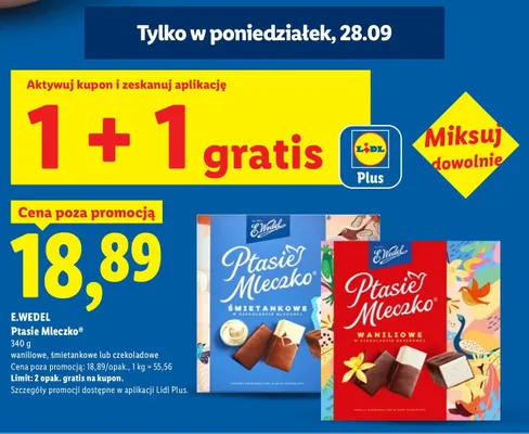 Ptasie Mleczko czekoladowe E.Wedel promocja w Lidl