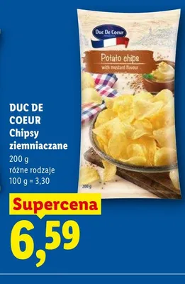 Chipsy ziemniaczane o smaku musztardowym Duc De Coeur promocja w Lidl