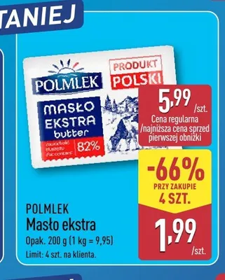 Masło ekstra Polmlek promocja w Aldi