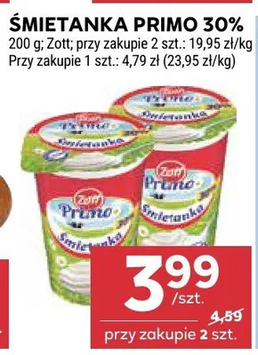 Śmietanka 30% Pilos promocja w Stokrotka