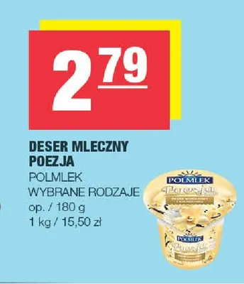 Deser mleczny Poezja Polmlek promocja w SPAR