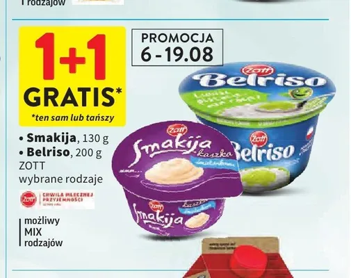 Deser Smakija Zott promocja w Intermarche