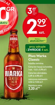 Piwo Warka Classic 1478 promocja w Żabka
