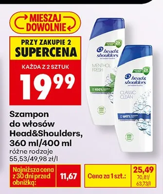 Szampon do włosów Menthol Refresh, różne rodzaje promocja w Biedronka