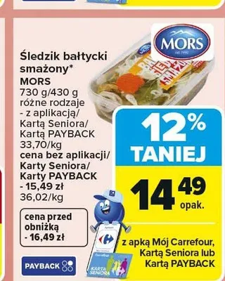 Śledzik bałtycki smażony MORS promocja w Carrefour