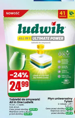 Tabletki do zmywarki Ludwik All in One Ultimate Power promocja w Dino