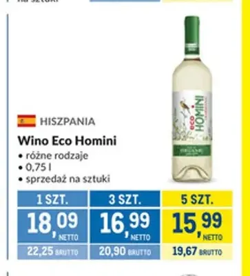 Wino Eco Homini promocja w Makro