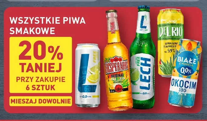 Piwo bezalkoholowe Okocim Białe z morelą promocja w Aldi