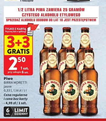 Piwo Birra Moretti promocja w Intermarche
