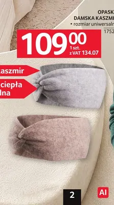 Opaska damska kaszmir promocja w Selgros