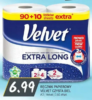 Ręcznik papierowy Velvet Czysta Biel promocja w Słoneczko