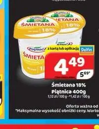 Śmietana Piątnica 18% promocja w Delfin