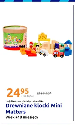 Drewniane klocki Mini Matters promocja w Action