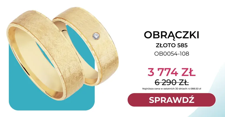 Obrączki złoto 585 OB0054-108 Briju promocja w Briju