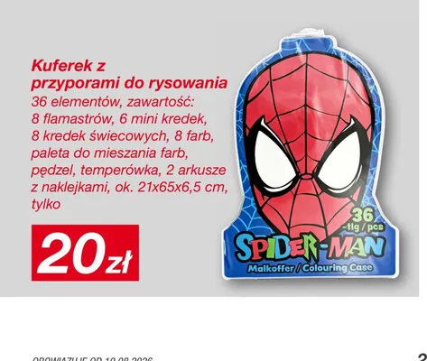 Kuferek z przyborami do rysowania Marvel Spider-Man promocja w KiK