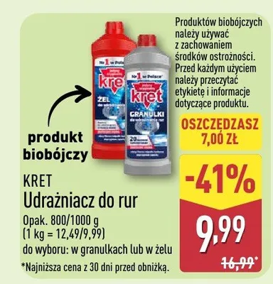Udrażniacz do rur promocja w Aldi