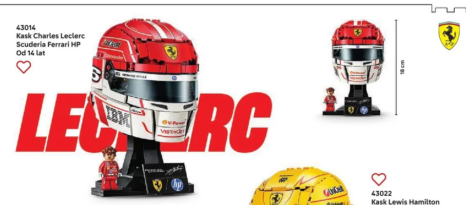 Klocki LEGO 43014 Kask Charles Leclerc Scuderia Ferrari HP promocja w LEGO