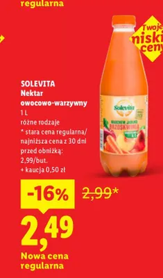 Nektar owocowo-warzywny Solevita promocja w Lidl
