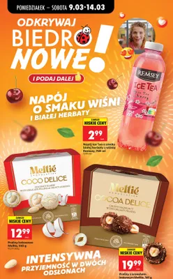 Ice Tea napój o smaku białej herbaty z wiśnią promocja w Biedronka