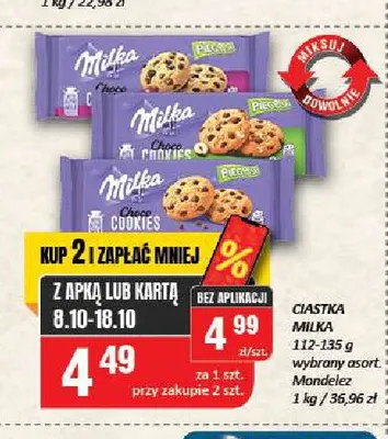 Ciastka Choco Cookies Milka promocja w Chorten