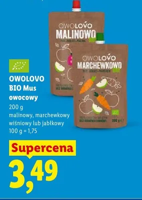 Mus owocowy Owolovo BIO jabłkowy promocja w Lidl
