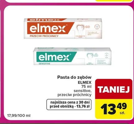 Pasta do zębów Elmex przeciw próchnicy promocja w Carrefour Express