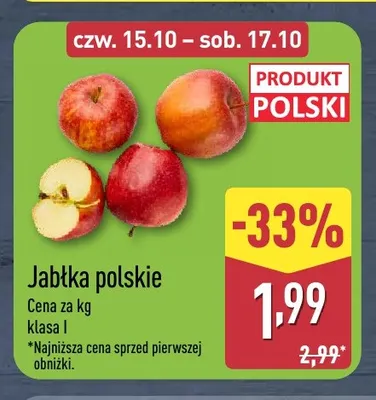 Jabłka polskie promocja w Aldi