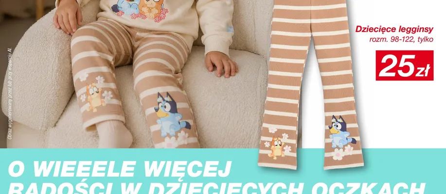 Dziecięce legginsy Bluey promocja w KiK