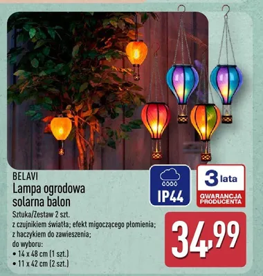 Lampa ogrodowa solarna balon Belavi 11x42cm promocja w Aldi