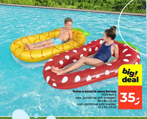 Ponton w kształcie owocu Bestway wzór ananasa promocja w Dealz